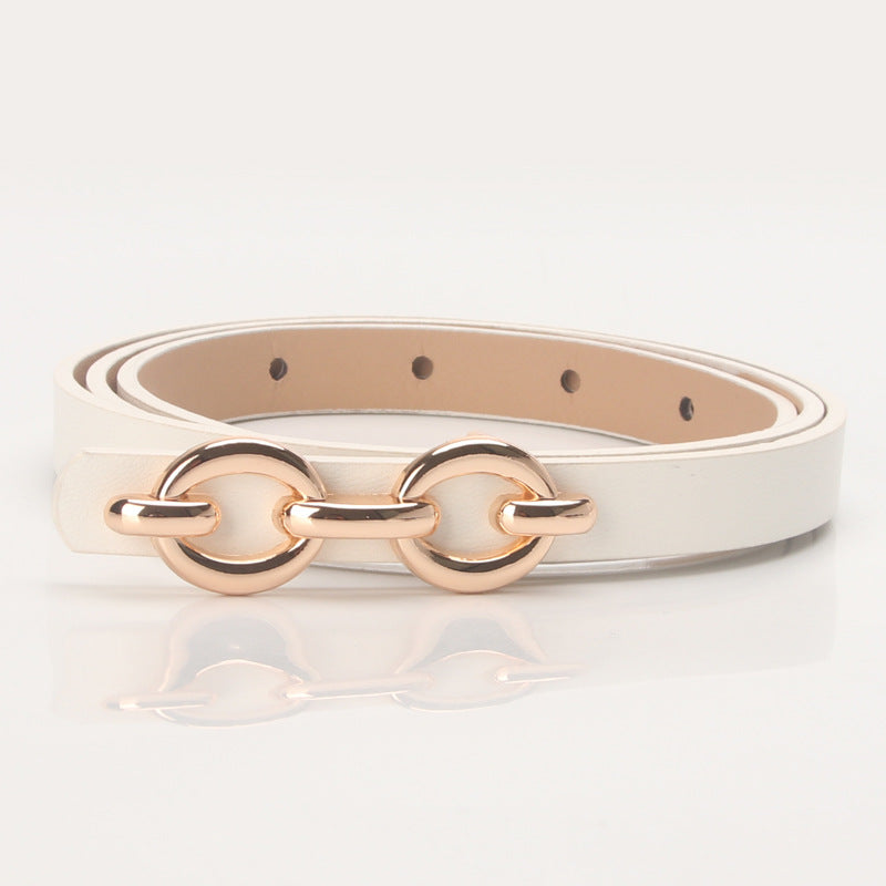 Women's belt alloy buckle versatile dress western embellished belt niche jeans belt pu thin belt wholesale