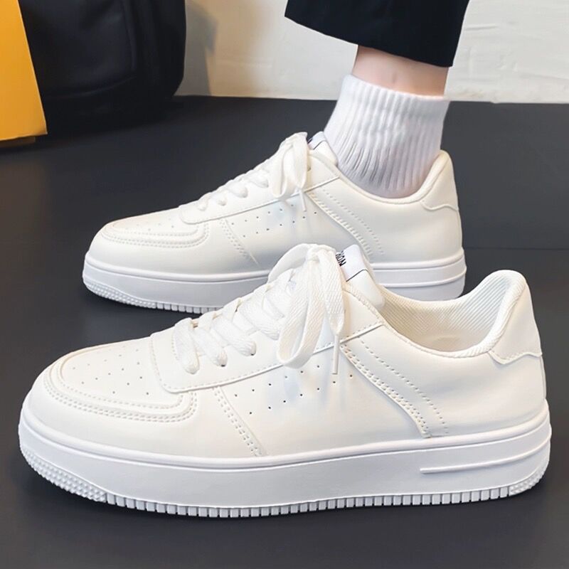 2026 Spring Men's Breathable Shoes, Teen Trendy Versatile White Shoes, Thick-Soled Sports Casual Board Shoes, Trendy Shoes