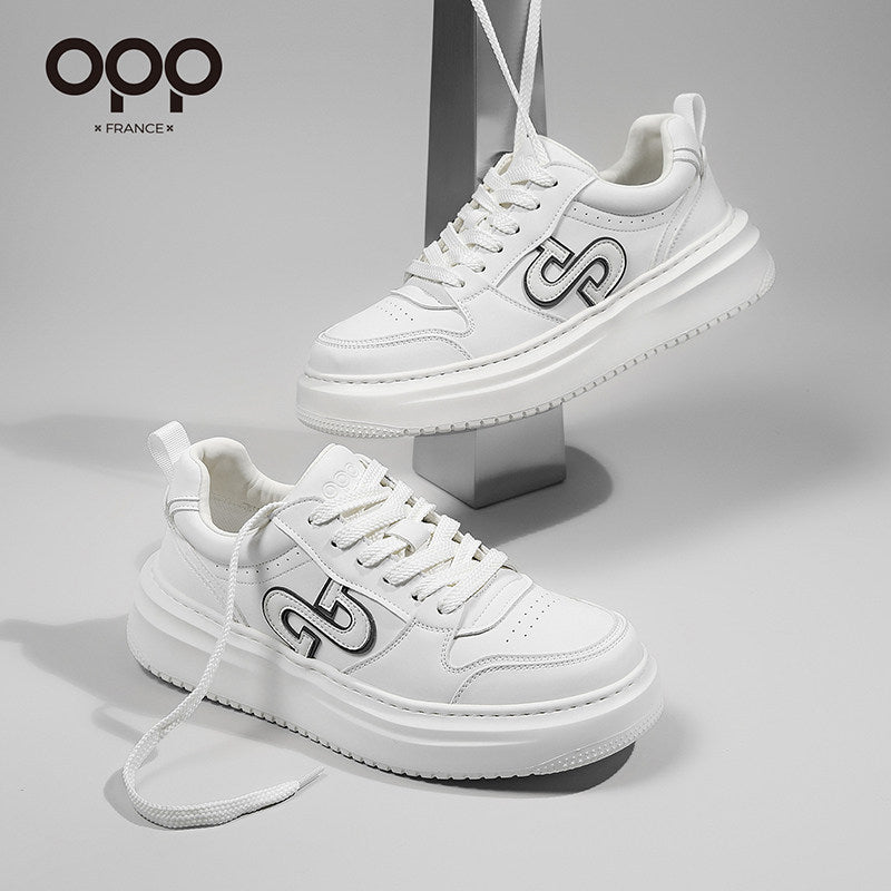 OPP men's shoes spring light luxury versatile leather white shoes outdoor leisure sports popular classic light board shoes