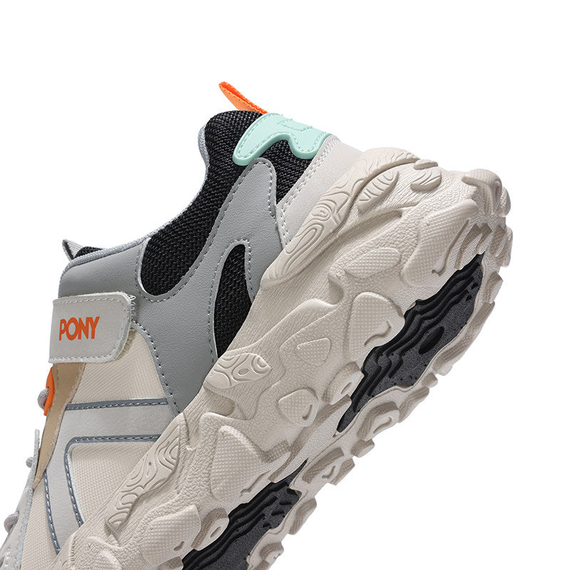 PONY Children's Shoes Spring 2025 New Beige Sports Cushioning Retro Casual Shoes 241K1MD03GR