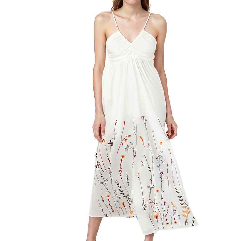2025 spring and summer new cross-border Amazon European and American fashion elegant temperament sexy slim printed dress