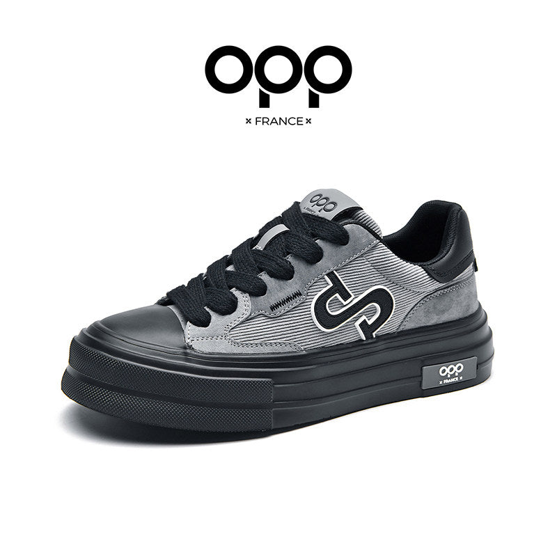 OPP spring board shoes, platform soles, comfortable retro casual shoes, fashion and versatile ruffian handsome men's shoes, low-top lace-up sneakers