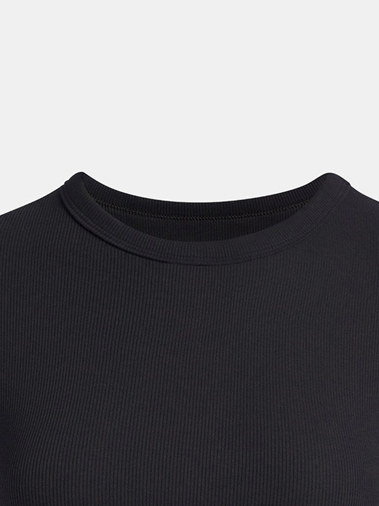 Under Armour Short Sleeve Women's Summer Rival Rib Quick Drying Casual Ribbing Training Sports T-Shirt 6000264-001