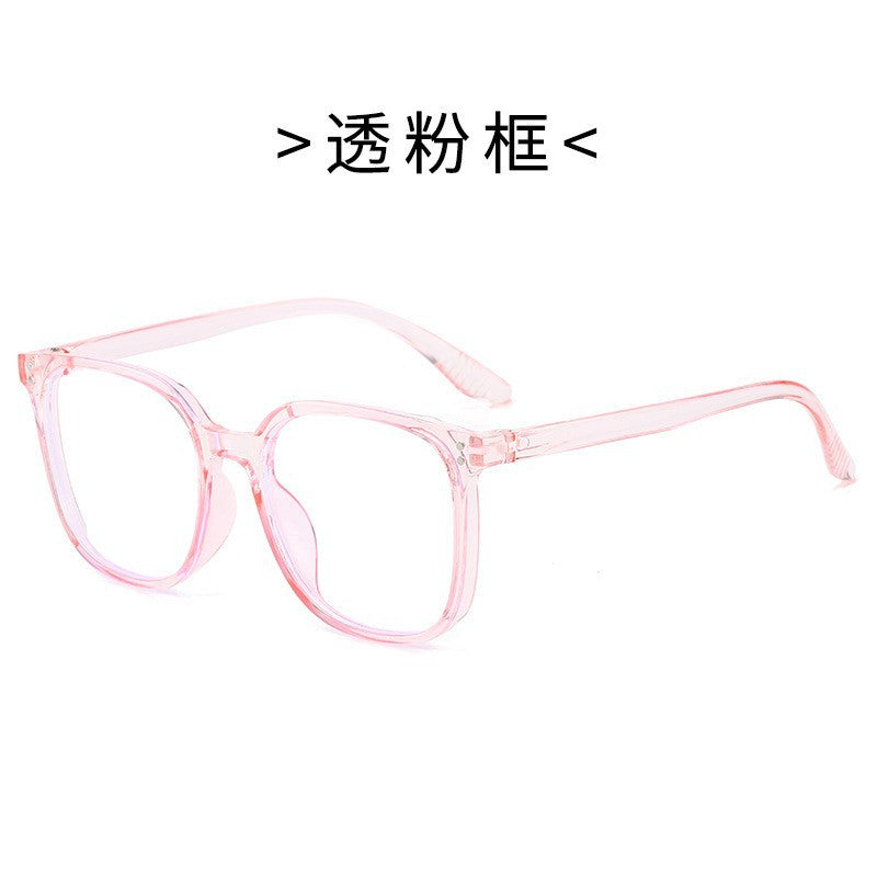 Mi Ding square frame glasses for women, cross-border bare face black frame blue light blocking glasses, student fashion versatile decorative frames