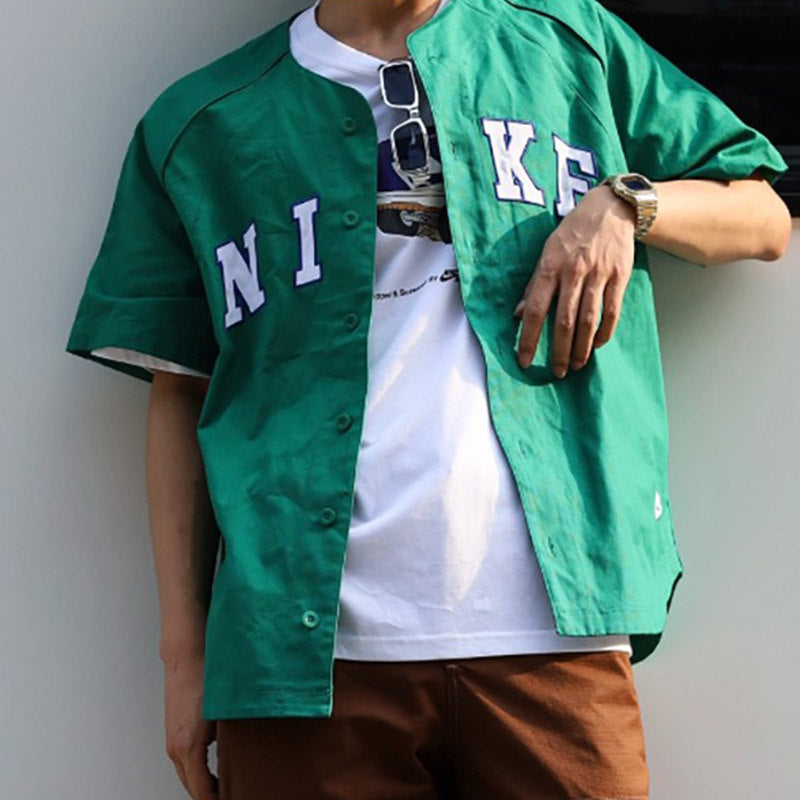 NIKE Men's Summer Athleisure Breathable Retro Cargo Shirt Short Sleeve T-Shirt FQ7001-365