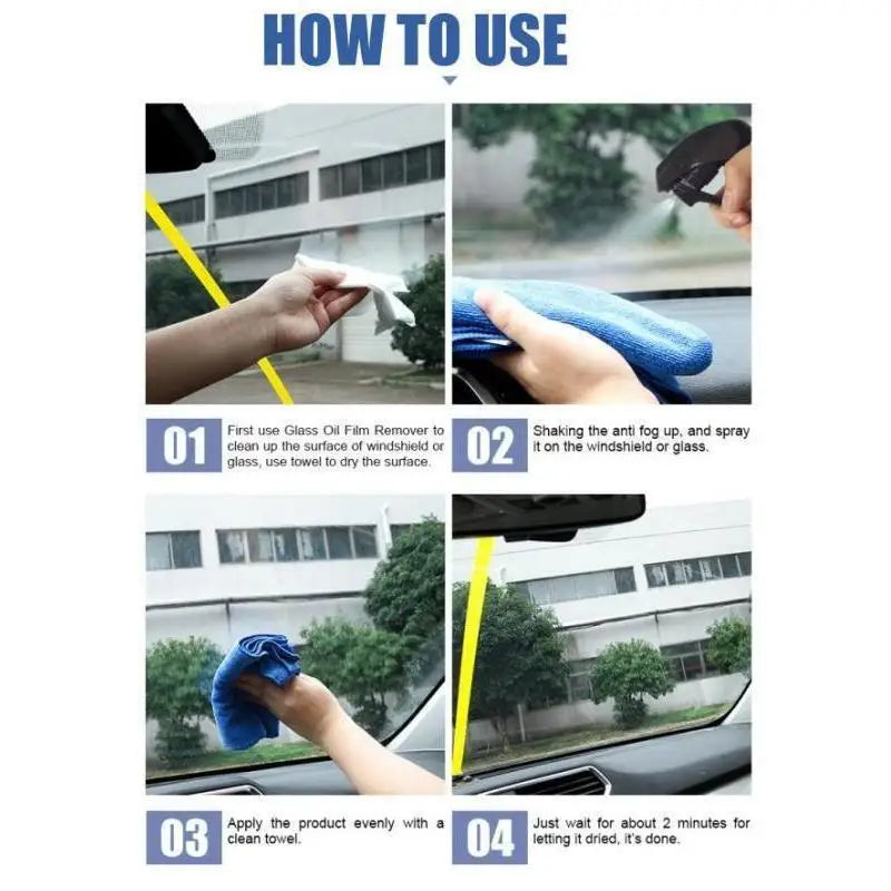 Agente antivaho para automóviles, parabrisas delantero, vidrios de ventanas, cristales de espejos retrovisores, agente a prueba de lluvia y niebla