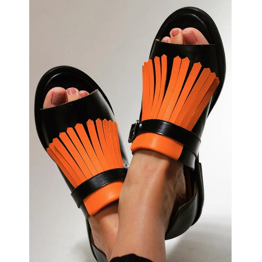 BreezyTassel™ Tassel Slide Sandals for Women – Lightweight Summer Beach Slip-On Flats