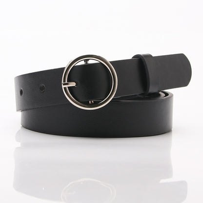 New round buckle trend student decoration belt women's casual fashion personalized women's belt manufacturer wholesale