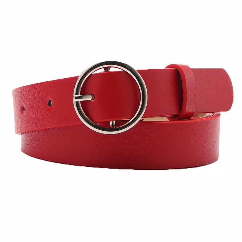 New round buckle trend student decoration belt women's casual fashion personalized women's belt manufacturer wholesale