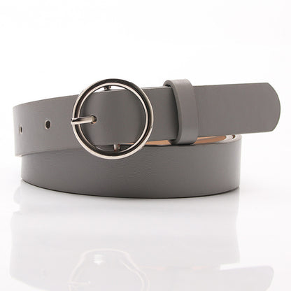 New round buckle trend student decoration belt women's casual fashion personalized women's belt manufacturer wholesale