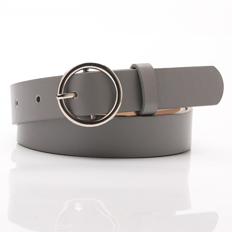 New round buckle trend student decoration belt women's casual fashion personalized women's belt manufacturer wholesale