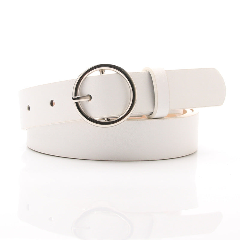 New round buckle trend student decoration belt women's casual fashion personalized women's belt manufacturer wholesale