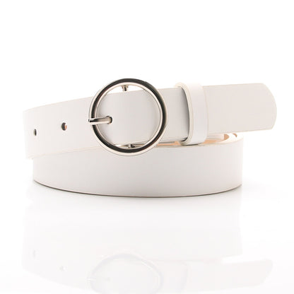 New round buckle trend student decoration belt women's casual fashion personalized women's belt manufacturer wholesale