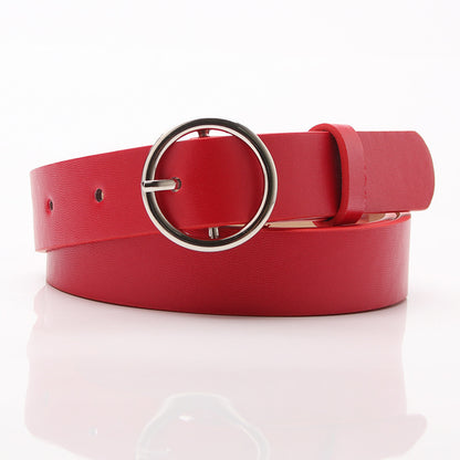 New round buckle trend student decoration belt women's casual fashion personalized women's belt manufacturer wholesale
