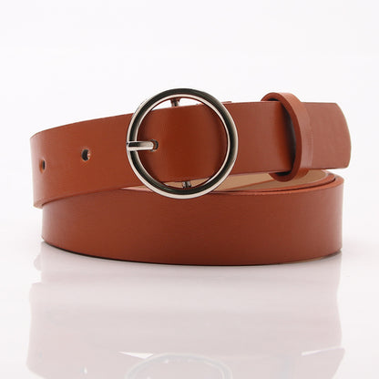 New round buckle trend student decoration belt women's casual fashion personalized women's belt manufacturer wholesale