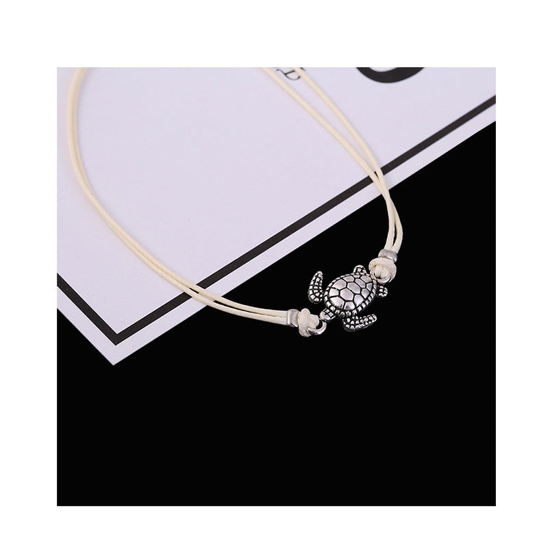 European and American fashion new turtle anklet women, European and American hot selling popular wax line turtle foot jewelry manufacturers wholesale