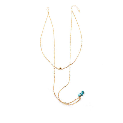 European and American cross-border jewelry, creative fashion necklaces, choker double turquoise ball necklaces, women's accessories