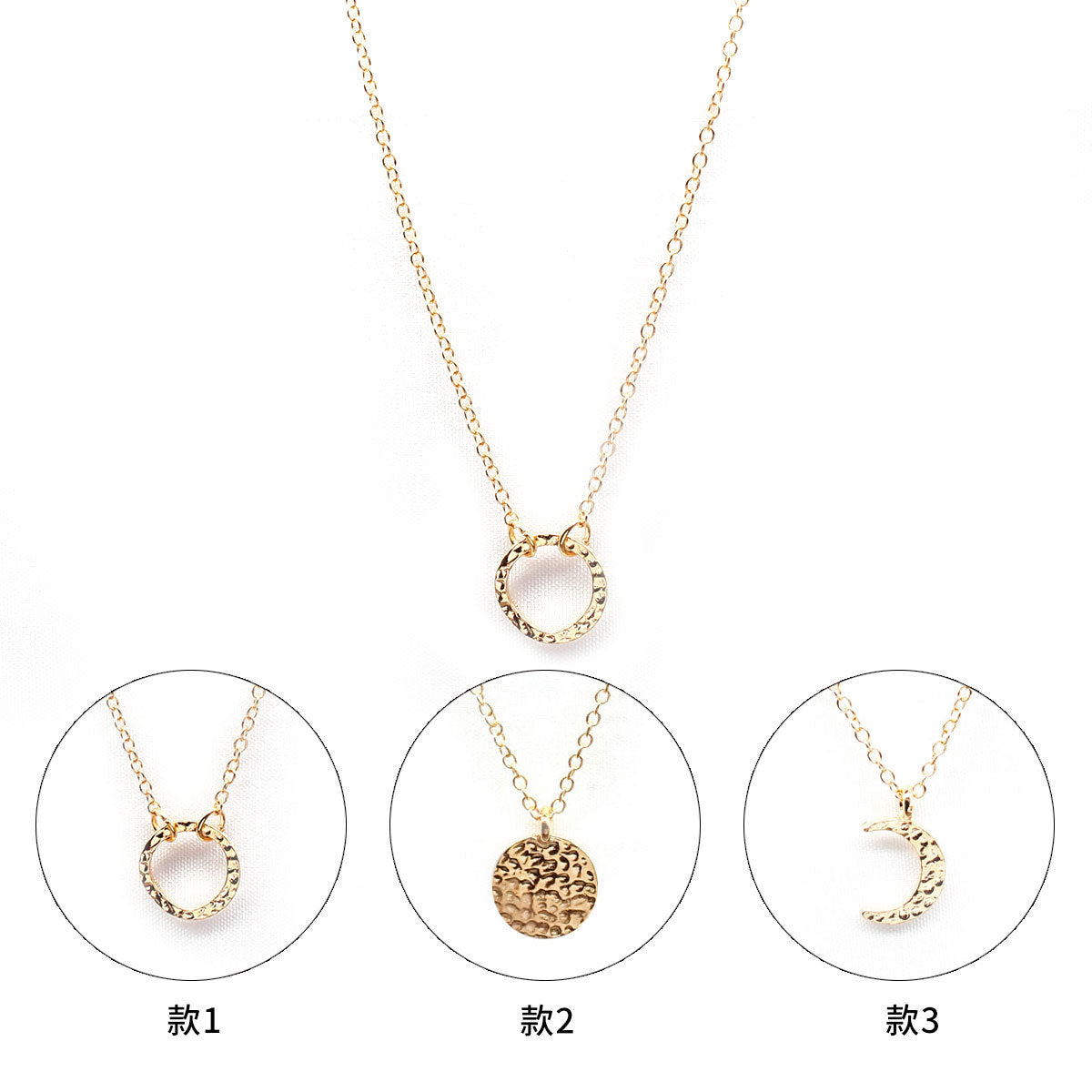 European and American cross-border jewelry, creative fashion necklaces, choker shields, rings, crescent necklaces, women's accessories
