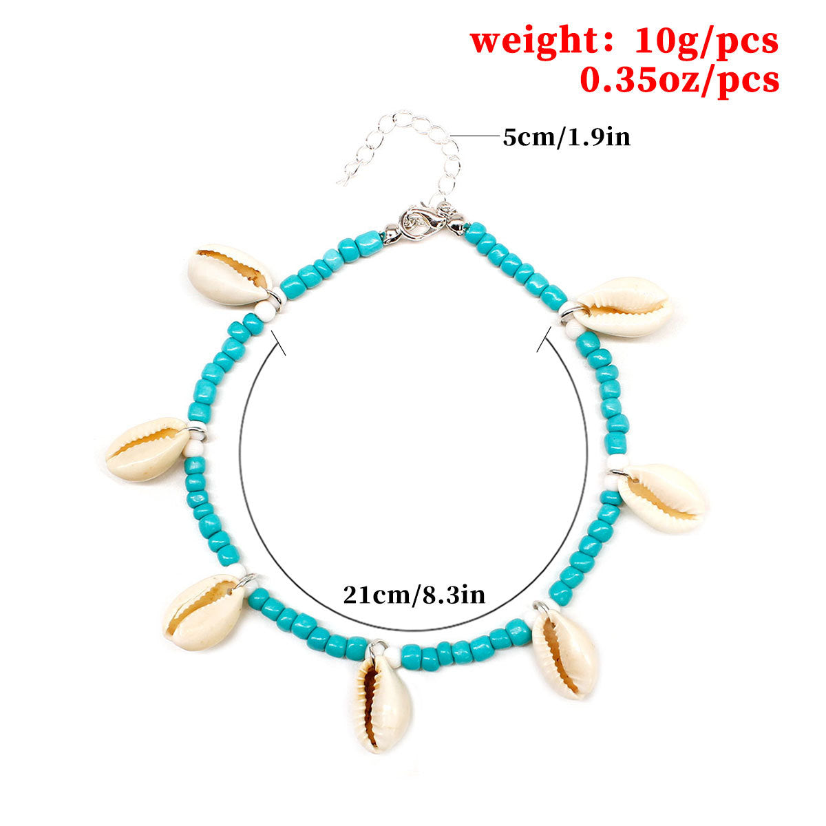 European and American cross-border foot jewelry shell beach anklet women's fashion hand-woven rice bead foot ring