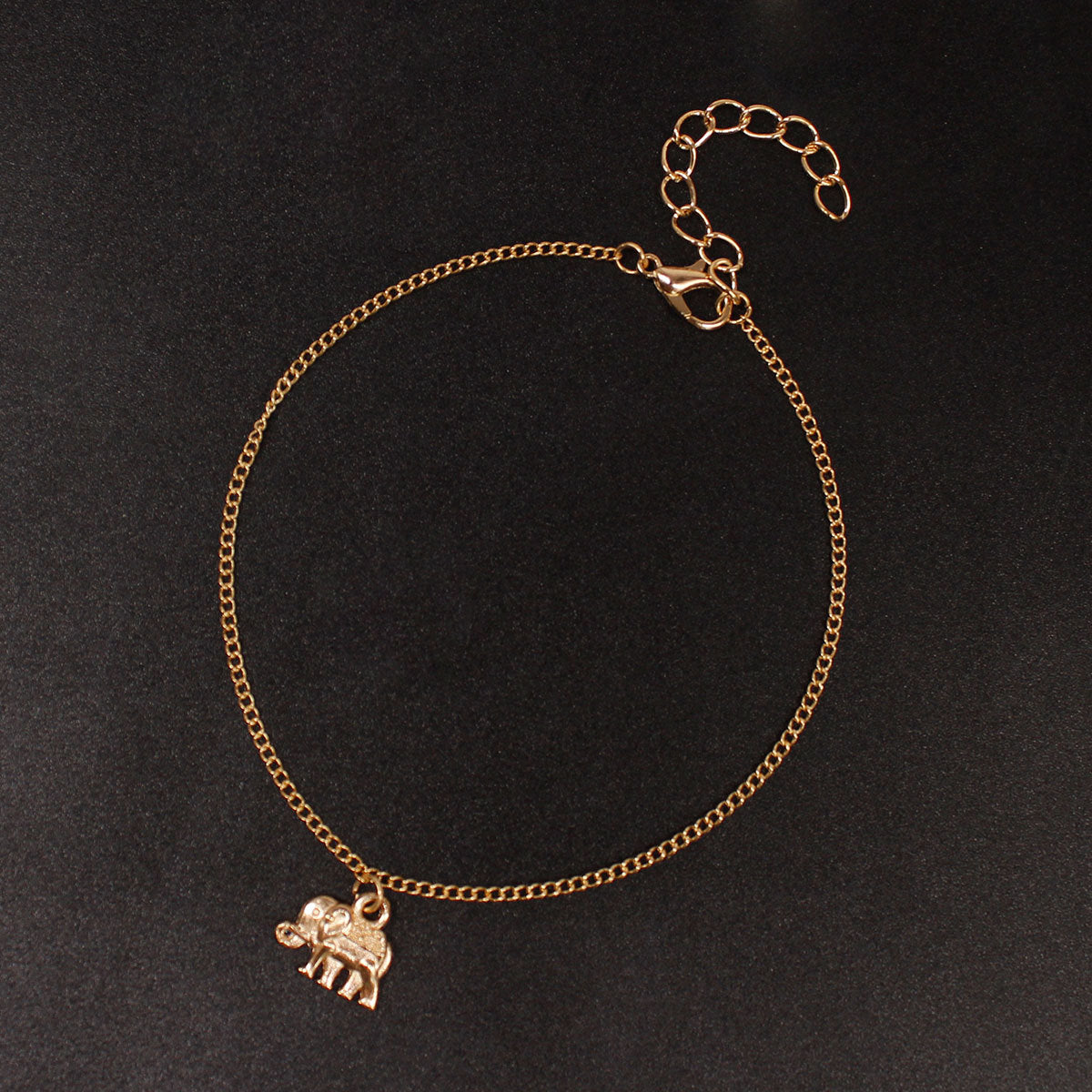 auspicious baby elephant women's anklet single layer simple elephant anklet wholesale