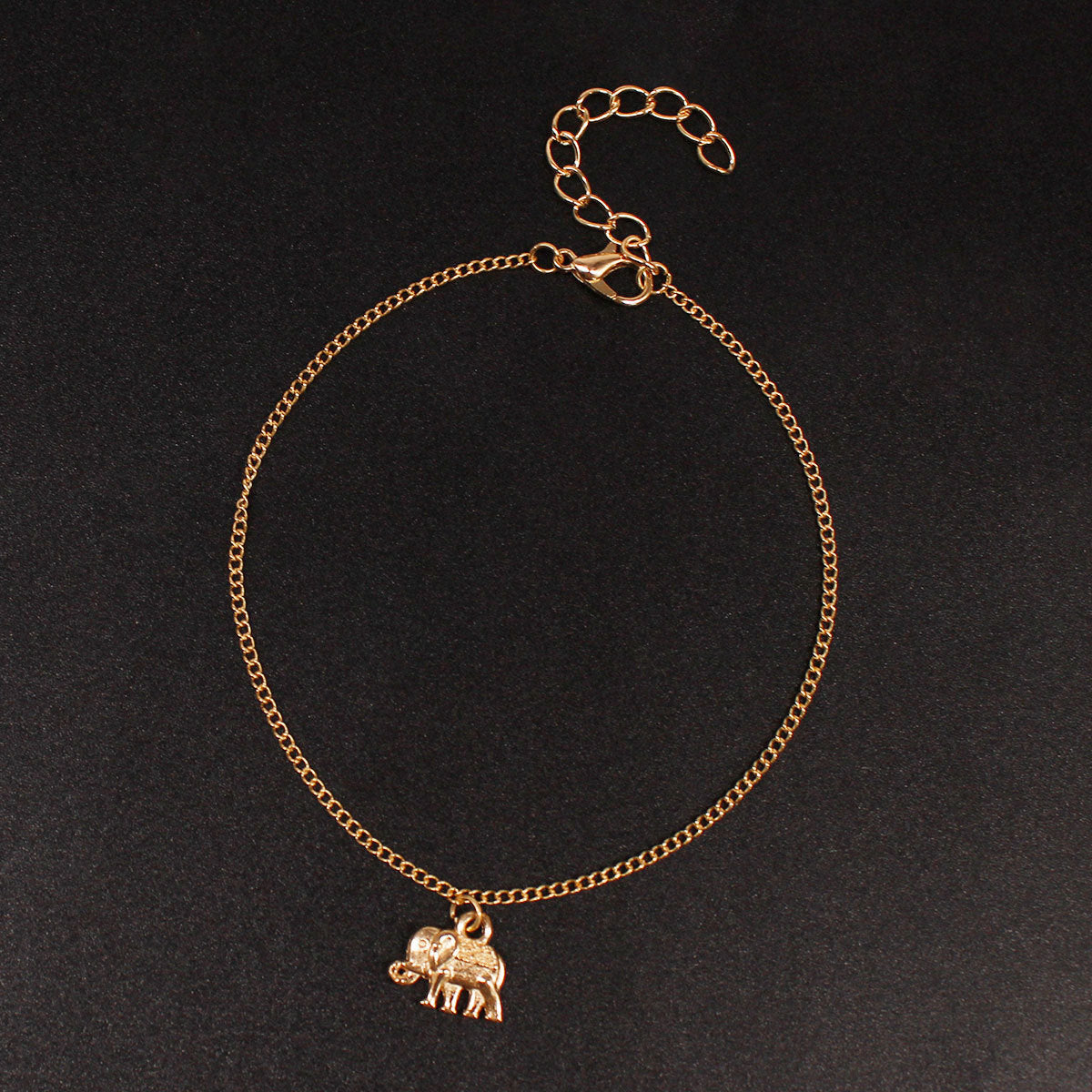 auspicious baby elephant women's anklet single layer simple elephant anklet wholesale