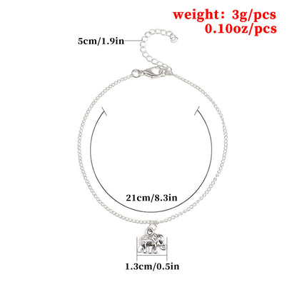 auspicious baby elephant women's anklet single layer simple elephant anklet wholesale