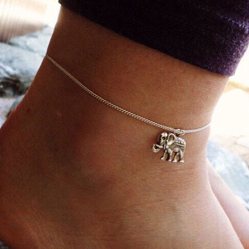 auspicious baby elephant women's anklet single layer simple elephant anklet wholesale
