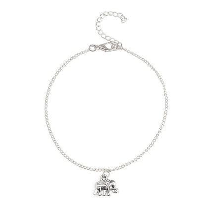auspicious baby elephant women's anklet single layer simple elephant anklet wholesale