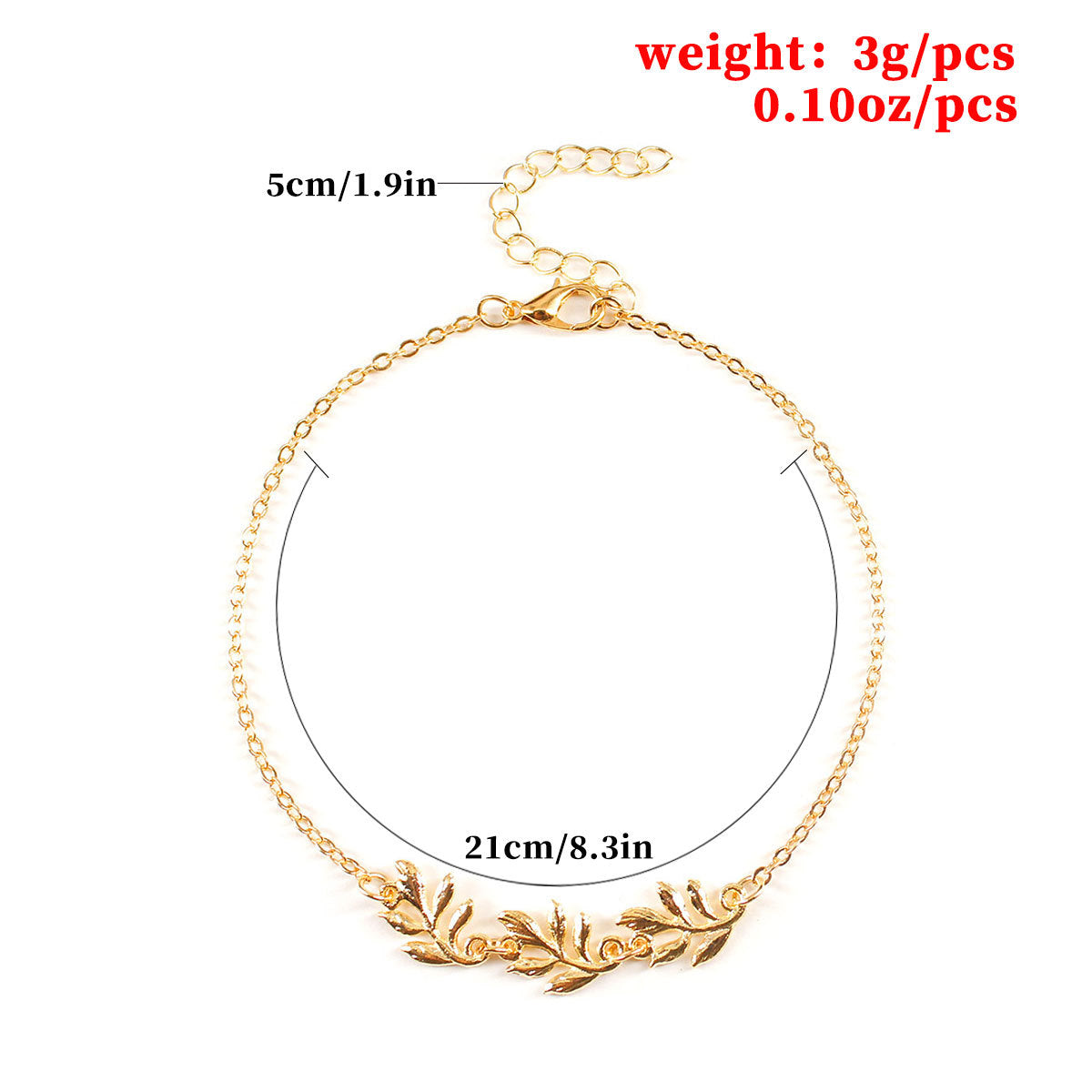 European and American ladies spring new alloy simple cheap leaf anklet women's cross-border cross-border handmade boutique