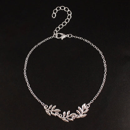 European and American ladies spring new alloy simple cheap leaf anklet women's cross-border cross-border handmade boutique