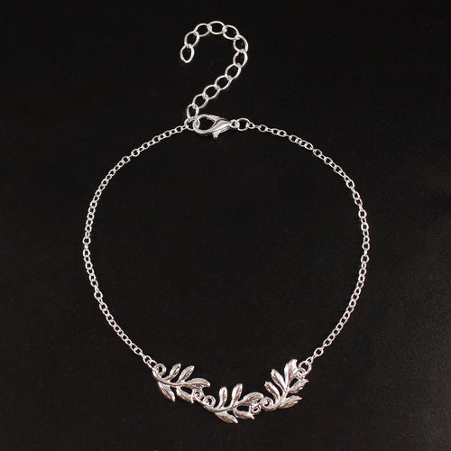 European and American ladies spring new alloy simple cheap leaf anklet women's cross-border cross-border handmade boutique