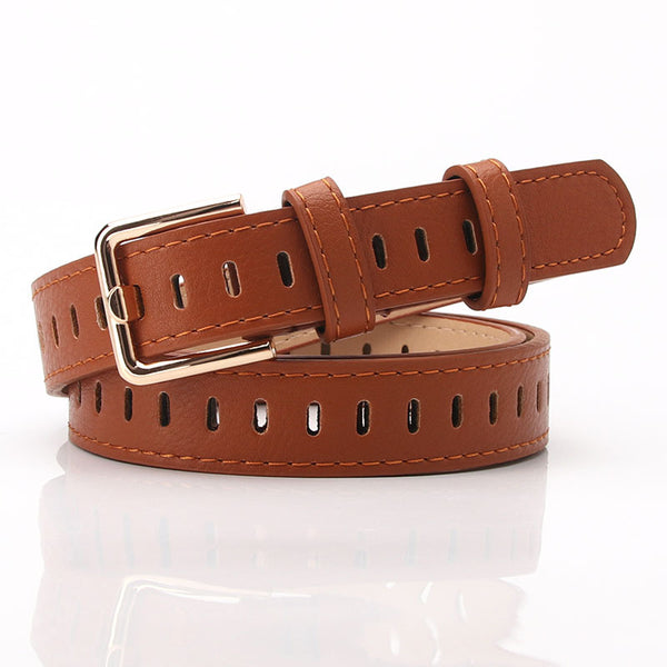 Women's belt Korean version casual hollow decoration pin buckle belt versatile girls' jeans belt punching-free belt batch