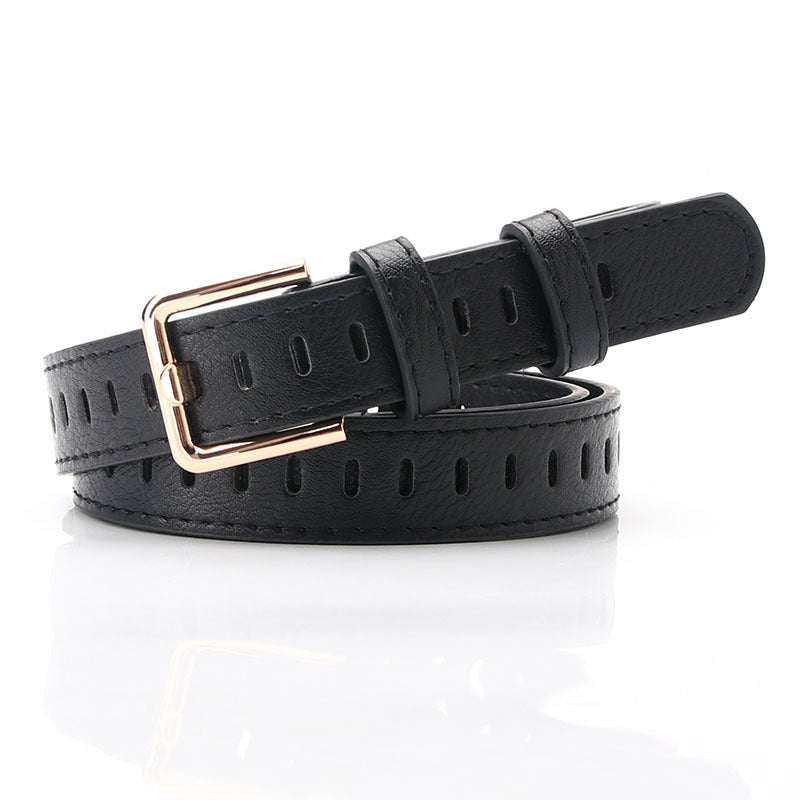 Women's belt Korean version casual hollow decoration pin buckle belt versatile girls' jeans belt punching-free belt batch