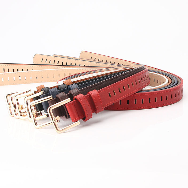Women's belt Korean version casual hollow decoration pin buckle belt versatile girls' jeans belt punching-free belt batch