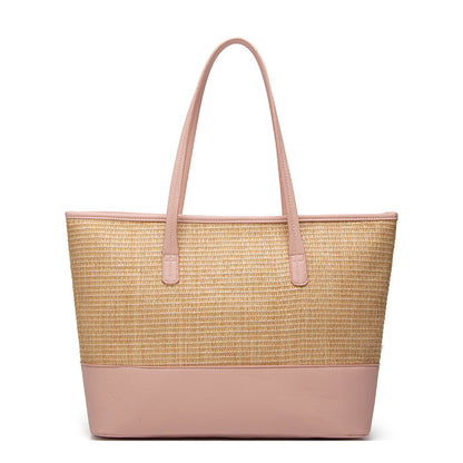 Cross-border women's bag 2024 new women's bag European and American fashion beach bag straw bag simple shoulder bag cross-border one