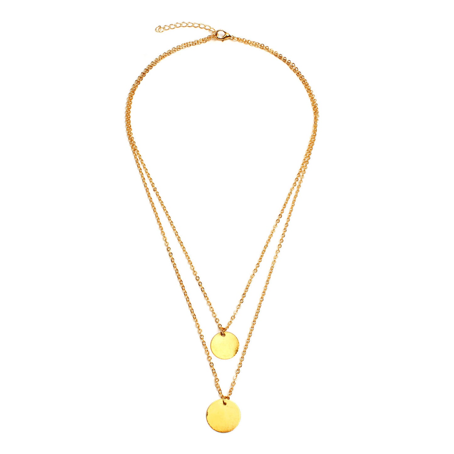 Cross-border new European and American personality necklaces simple fashion large and small sequins double-layer necklace wholesale