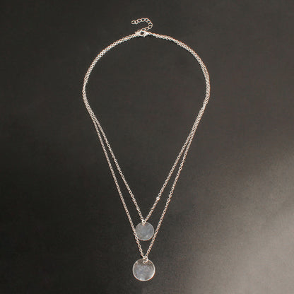 Cross-border new European and American personality necklaces simple fashion large and small sequins double-layer necklace wholesale