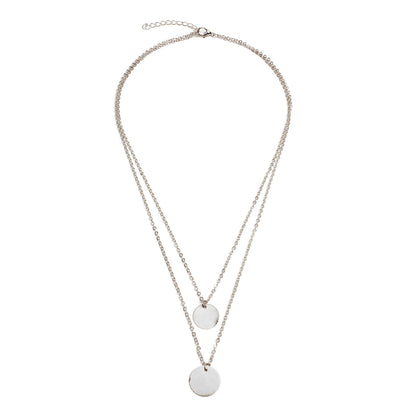 Cross-border new European and American personality necklaces simple fashion large and small sequins double-layer necklace wholesale