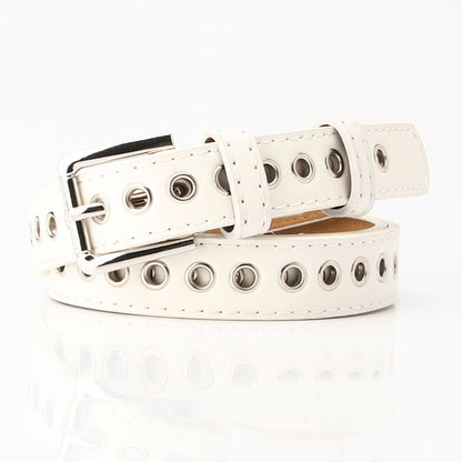 New Metal Whole Air Eye Belt Women's Belt Free Punch Korean Version Versatile Fashion Hollow Decorative Belt Wholesale
