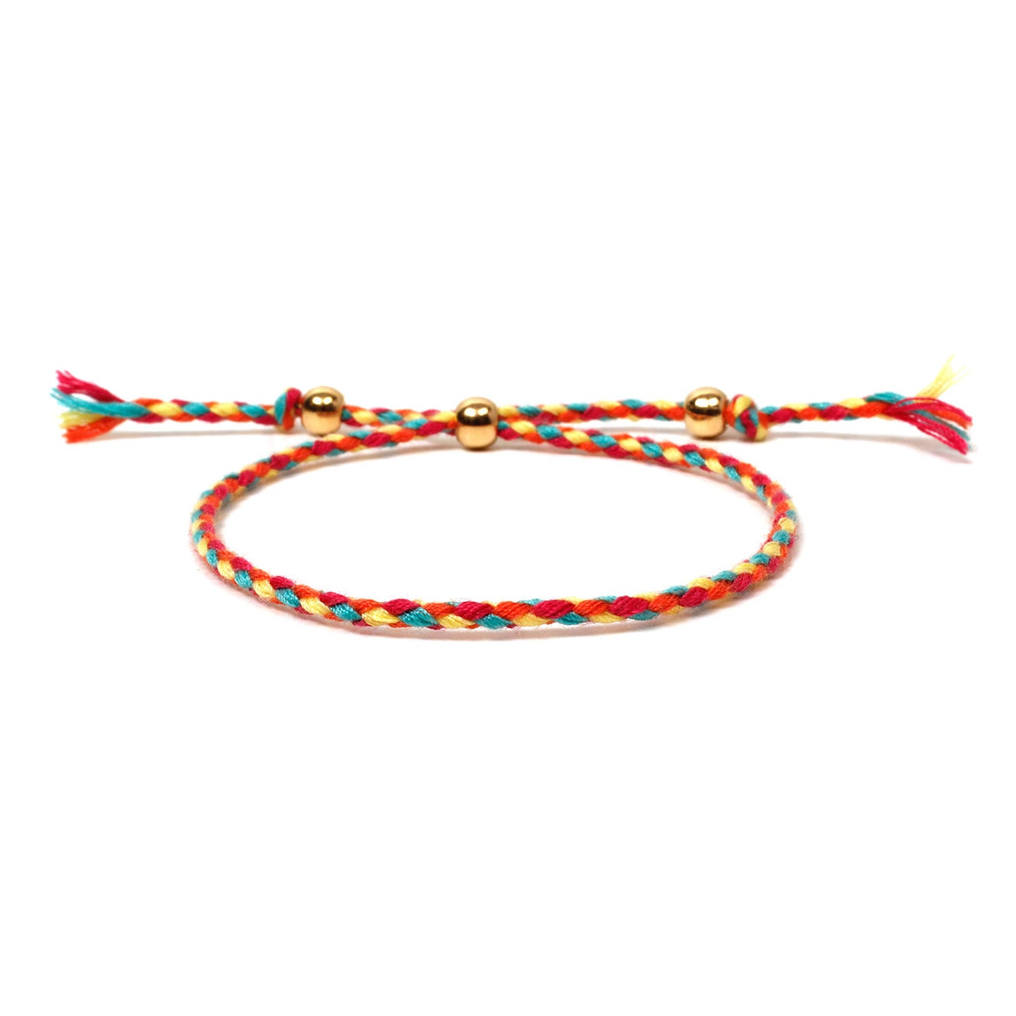 Custom cross-border jewelry Amazon hot sale new gold bead bracelet women's fashion hand-woven colored thread hand jewelry