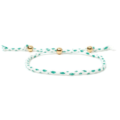 Custom cross-border jewelry Amazon hot sale new gold bead bracelet women's fashion hand-woven colored thread hand jewelry