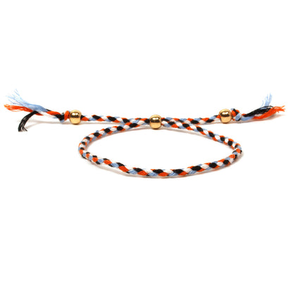 Custom cross-border jewelry Amazon hot sale new gold bead bracelet women's fashion hand-woven colored thread hand jewelry
