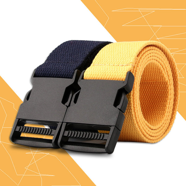Explosive socket canvas belt for men and women, simple young students, solid colors, student military training, outdoor versatile