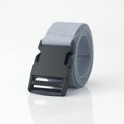 Explosive socket canvas belt for men and women, simple young students, solid colors, student military training, outdoor versatile pants belt