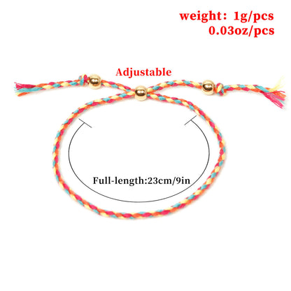 Custom cross-border jewelry Amazon hot sale new gold bead bracelet women's fashion hand-woven colored thread hand jewelry