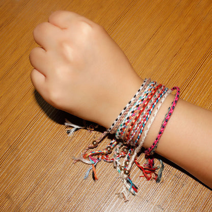 Custom cross-border jewelry Amazon hot sale new gold bead bracelet women's fashion hand-woven colored thread hand jewelry