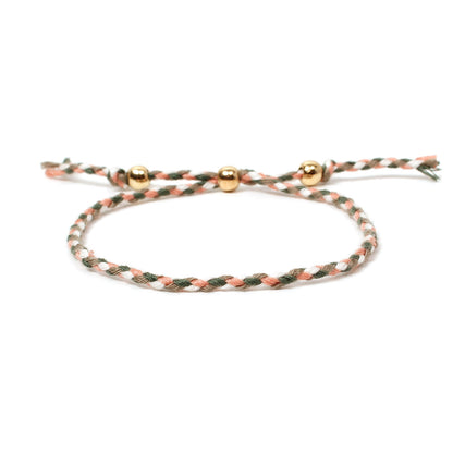 Custom cross-border jewelry Amazon hot sale new gold bead bracelet women's fashion hand-woven colored thread hand jewelry