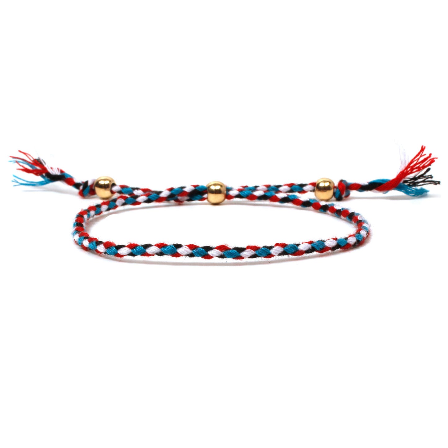 Custom cross-border jewelry Amazon hot sale new gold bead bracelet women's fashion hand-woven colored thread hand jewelry