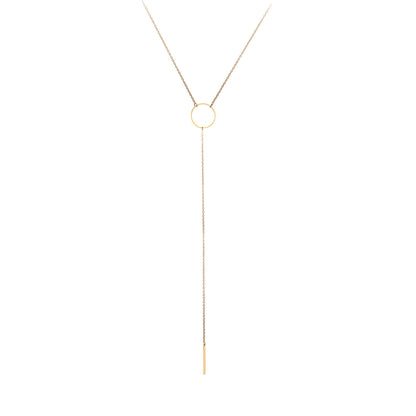 European and American cross-border simple temperament metal ring tassel chain personalized short necklace necklace