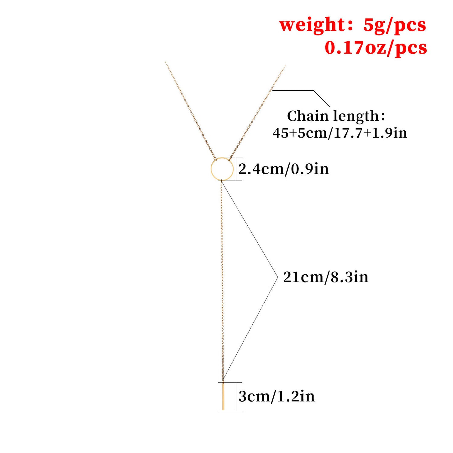 European and American cross-border simple temperament metal ring tassel chain personalized short necklace necklace